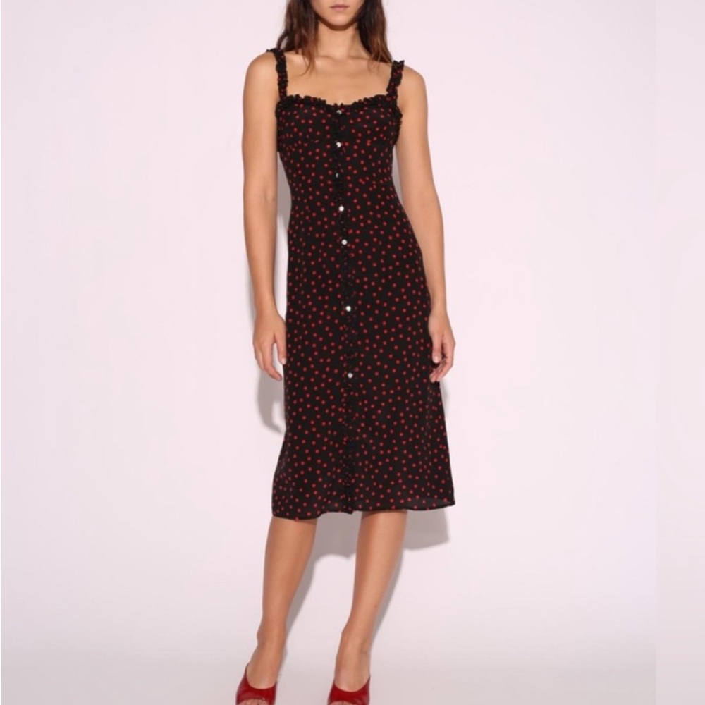 Realisation Par Juliet Italia Spot Black and Red Polka Dot Dress